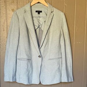 Ann Taylor cotton Light Gray Single-Button Blazer
